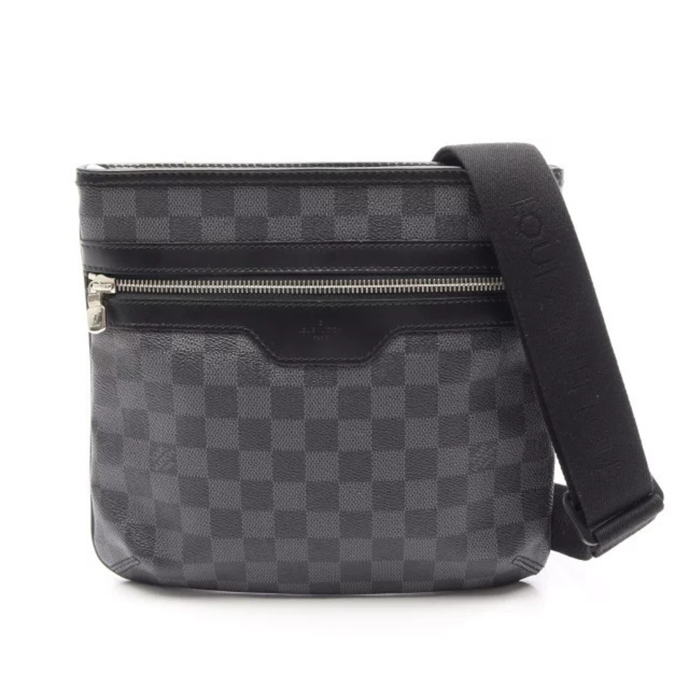Louis Vuitton Thomas Shoulder Bag Canvas Leather Damier Graphite Black